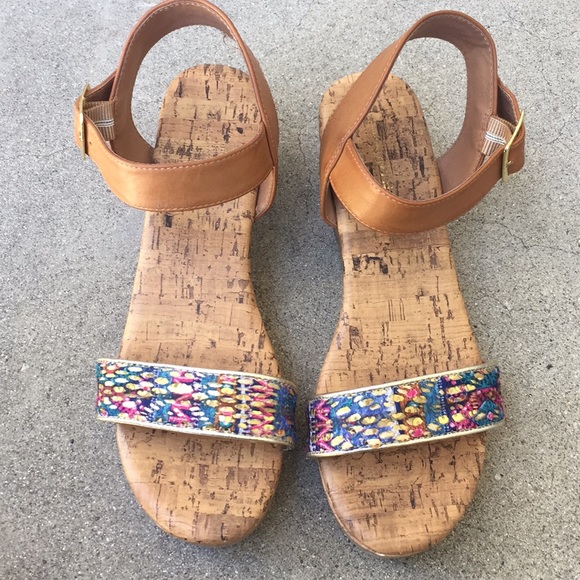 American Eagle 🦅 AEO Wedge Platform Sandal Shoes - Picture 2 of 7